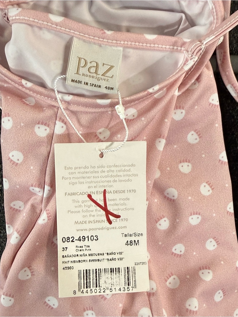 PAZ Rodríguez NWT Rosa Tiza Pink Swimsuit 48M 4T - Picture 3 of 6